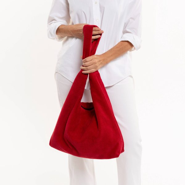 Bolso hobo de pana rojo - Imagen 10