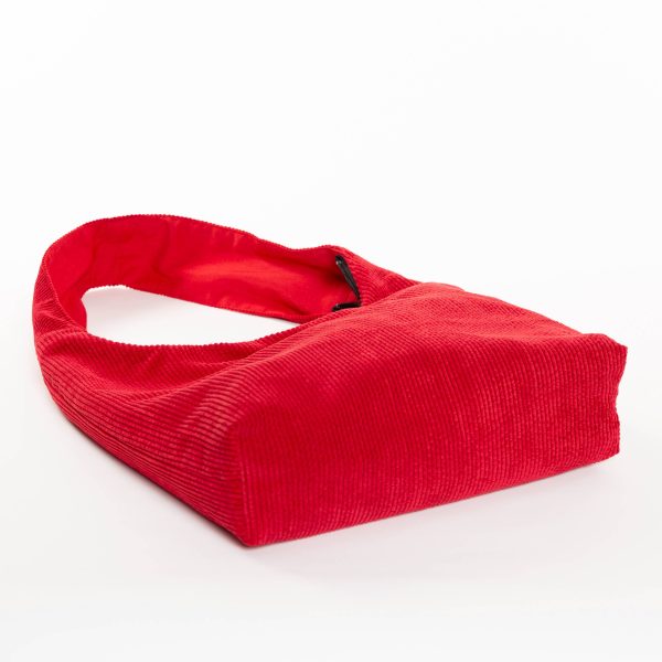 Bolso hobo de pana rojo - Imagen 3