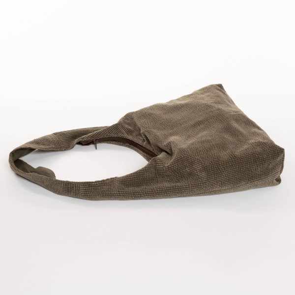 Bolso hobo de pana verde - Imagen 3