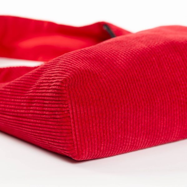 Bolso hobo de pana rojo - Imagen 5