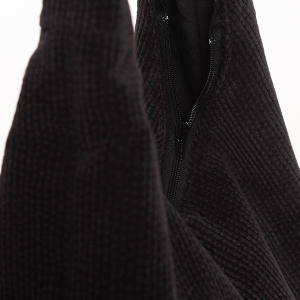 Bolso hobo de pana negro - Imagen 3