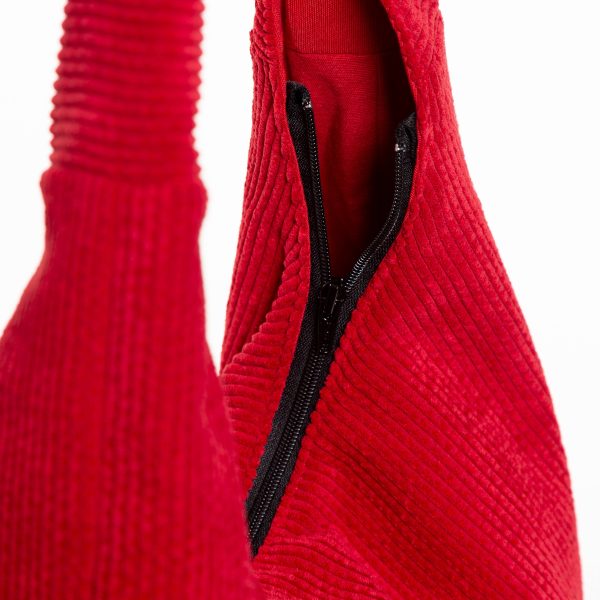 Bolso hobo de pana rojo - Imagen 8