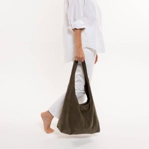 Bolso hobo de pana verde