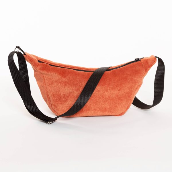 Riñonera de terciopelo naranja
